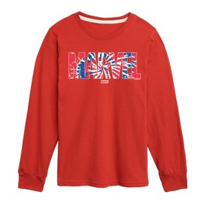 Boys' - Marvel - Tie Dye Long Sleeve Graphic T-Shirt - 1 of 4