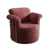 360-degree Swivel Barrel Fabric Accent Chair with Gold Metal Legs - 4 of 4