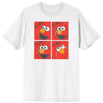 Sesame Street Elmo On 4 Orange Squares Men's White T-shirt