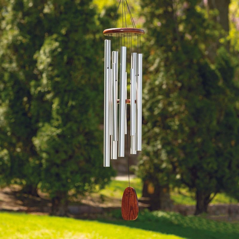 Woodstock Wind Chimes Signature Collection, Magical Mystery Chimes Silver Wind Chime, 3 of 12