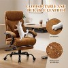 Ergonomic Office Gaming Chair - 350Lb Capacity, 90°-135° Recline, Adjustable Height & Lumbar Support, PU Leather, 360° Wheels - 4 of 4