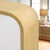 4-Door Curved Corner Cabinet with Wavy Door Panels and Adjustable Shelves, Stylish Storage for Living Room, Study, and Entryway - 3 of 4