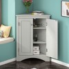 NicBex Modern Triangle Bathroom Corner Cabinet with 3 Adjustable Shelves,Freestanding Storage Cabinet with Anti-Tipping Device for Bathroom - 4 of 4