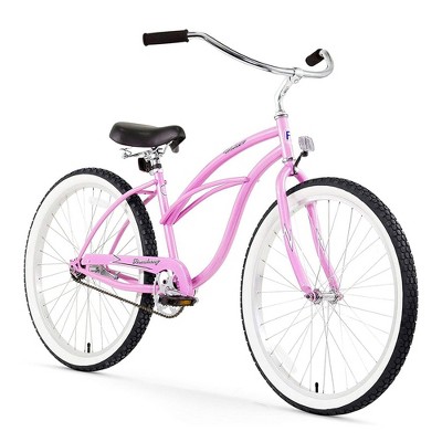 Firmstrong Urban Single Speed Women's 26 Inch Lady Beach Cruiser Bike with Coaster Brake System and Padded Dual Coil Spring Saddle, Pink