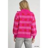 I am a Fashion junky Umgee Floral Patterned Jacquard Quarter-Zip Pullover Sweater - 2 of 4
