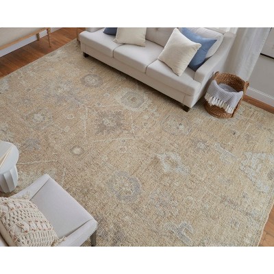 Grafton Gray and Beige Hand-Knotted Wool Area Rug