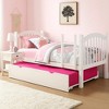 Royal Hampton Twin Size Wooden Trundle with Caster Wheels and Cut Out Handles, White - 2 of 4