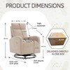 Beige Upholstered Swivel Glider: Modern Nursery Rocking Chair with Left-Side Storage Bag - 4 of 4