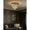ALOADECOR 24'' Unique Modern Crystal Flush Mount 6-Light Luxury Matte Black Ceiling Light with Clear Crystal For Dining Room And Entryway - 4 of 4
