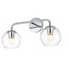 Elegant Lighting Genesis 2 light Chrome and Clear Bath Sconce - 2 of 4