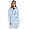 Allegra K Women's Elegant Notched Lapel Double Breasted Long Sleeve Winter Overcoat - 2 of 4