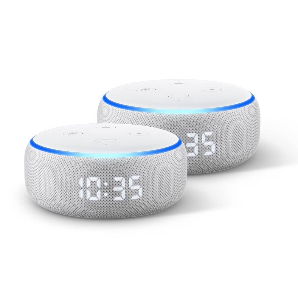 Amazon Echo Dot (3rd Gen) With Clock - 2 Pack was $119.99 now $69.99 (42.0% off)