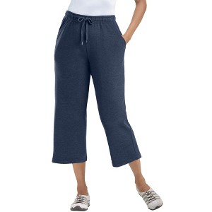 Woman Within Women's Plus Size Petite Sport Knit Capri Pant - 1 of 4