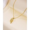 Molenia Gold Boho Leaf Necklace Women: 14K 925 Sterling Silver Dainty Hawaiian Necklace Everyday Jewelry Cute Birthday Anniversary Holiday Gifts - 3 of 4