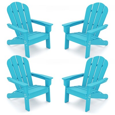 Tangkula 4PCS Kid's Adirondack Chair All-Weather HDPE Toddler Lawn Chair w/ Ergonomic Design