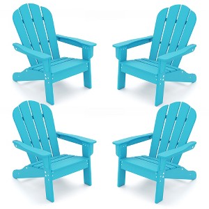 Tangkula 4PCS Kid's Adirondack Chair All-Weather HDPE Toddler Lawn Chair w/ Ergonomic Design - 1 of 4