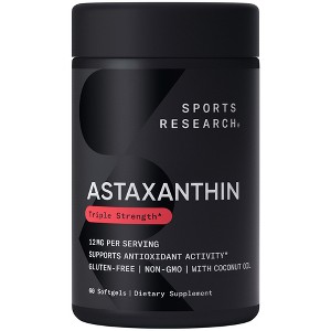 Sports Research Astaxanthin, Triple Strength, 12 mg, 60 Softgels - 1 of 4