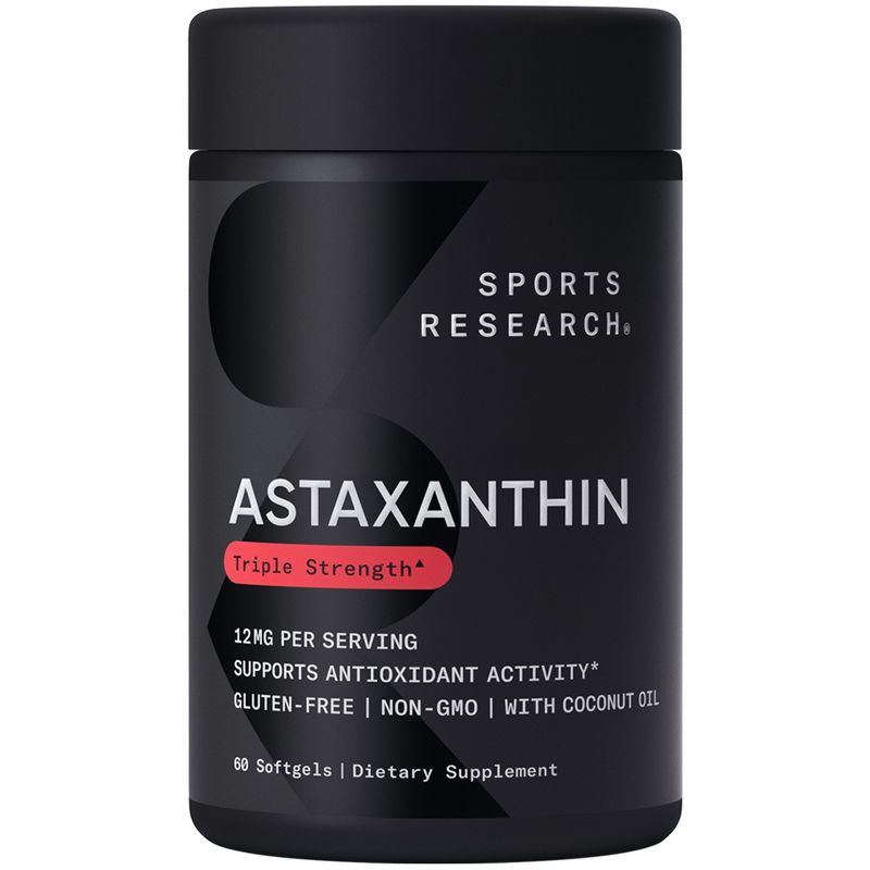 Sports Research Astaxanthin, Triple Strength, 12 mg, 60 Softgels, 1 of 5