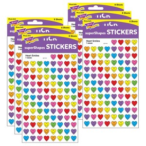 Trend - Heart Smiles superShapes Stickers - 800 Per Pack - 6 Packs - 1 of 1