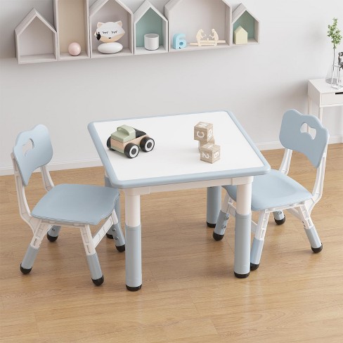 Kids Table And 2 Chairs Set Height Adjustable Toddler Table And Chair Set Graffiti Desktop Children Multi activity Table For 2 Target