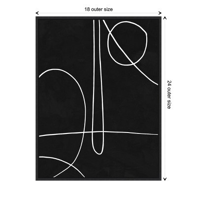 Black and White Abstract Canvas Wall Art Print 18 x 24