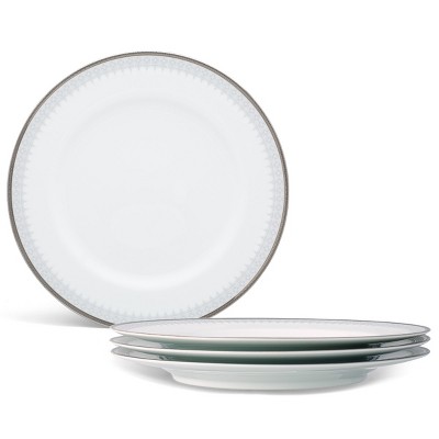Noritake Silver Colonnade Set of 4 Dinner Plates