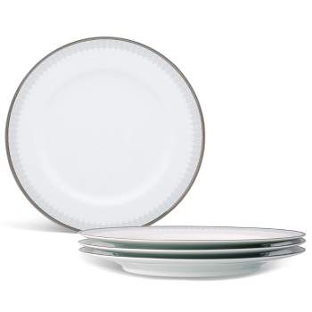 Noritake Silver Colonnade Set of 4 Dinner Plates