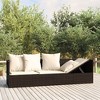 vidaXL Patio Lounge Bed with Cushions Poly Rattan Outdoor Sun Lounger - Brown/Cream White - Adjustable, Durable & Stylish - 79.9"x22.8"x22" - 2 of 4