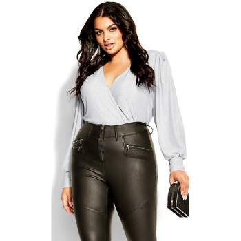 Women's Plus Size Glowing Top - silver | CITY CHIC