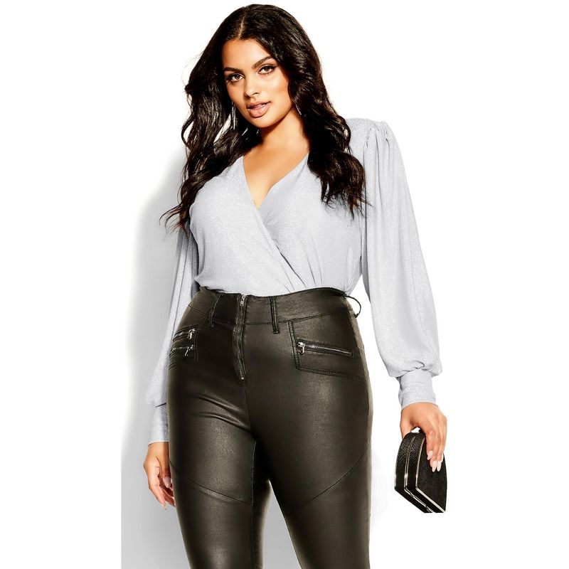 Women's Plus Size Glowing Top - silver | CITY CHIC, 1 of 8