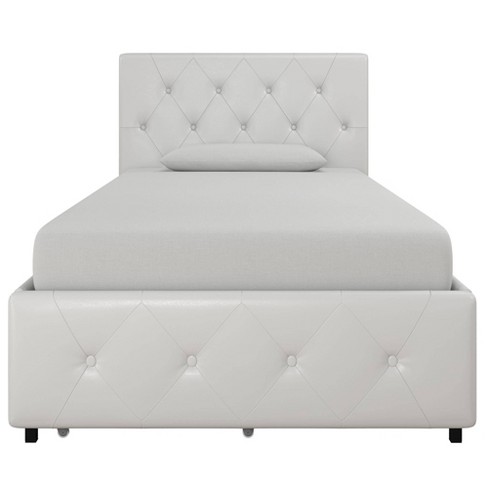 upholstered twin bed with drawers