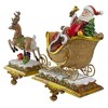 Roman Set of 2 Brown and Red Santa Claus with Reindeer Christmas Stocking Holders 9.5" - 3 of 4