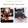 Racxily Large Capacity Travel Makeup Bag with Adjustable Dividers - Portable Oxford Cloth Makeup Storage Box, Black - 3 of 4