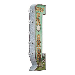 American Art Decor Metal LED Golf Pro Shop Marquee Sign: Vintage Style, Double-Sided, Battery Operated - 1 of 4