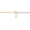 Elegant 14K Gold Plated Initial Pearl Link Chain Necklace: A Personalized and Timeless Treasure for Every Occasion. - 2 of 3
