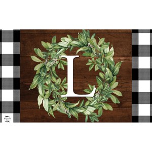 Briarwood Lane Everyday Doormat 30x18 Indoor Outdoor Wreath Monogram Letter L Doormat - 1 of 4