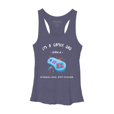Women's Design By Humans Gamer Dad Like A Normal Dad, But Cooler By KaiHamilton Racerback Tank Top