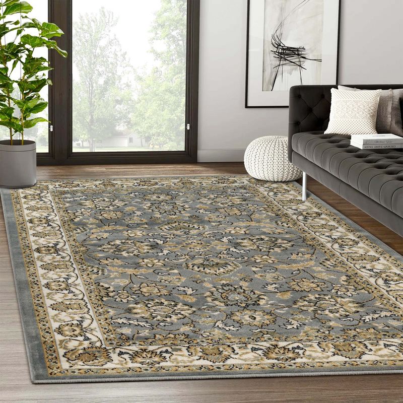 Traditional Floral Scroll Indoor Runner or Area Rug by Blue Nile Mills, 2 of 9