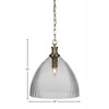Toltec Lighting Carina 1 - Light Pendant in  New Aged Brass with 14" Clear Ribbed Shade - 2 of 2
