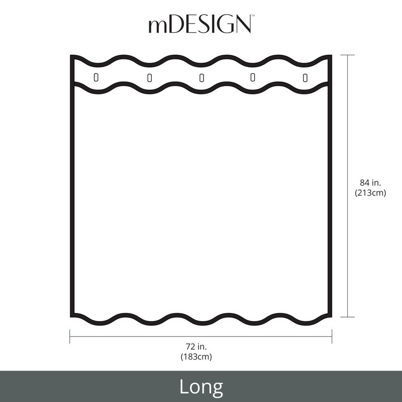 mDesign Cotton Waffle Knit Shower Curtain, Spa Quality, 4 of 9