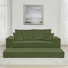 Modular Corduroy L-Shape Sectional Sofa with Removable Ottoman and Deep Seat Sleeper Couch - 2 of 4