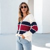 Women's Striped Cable Knit Button-Front Cardigan - Cupshe - image 2 of 4