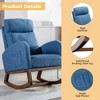Modern Glider Rocking Chair with Wooden Legs and Side Pocket, High-Back Recliner Armchair for Nursery, Living Room, Bedroom - 3 of 4