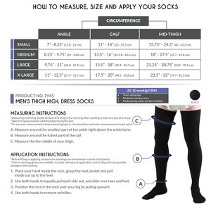 Truform Compression Socks, 20-30 mmHg, Men's Dress Socks, Thigh High Over Knee Length - 1 of 4