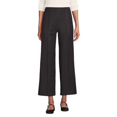 Lands' End Women's Bi Stretch High Rise Pintuck Wide Leg Crop Pants