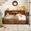 Besiost Bookcase Daybed with Wood Drawer, Corner Bed Frame with Sliding Door - 2 of 4