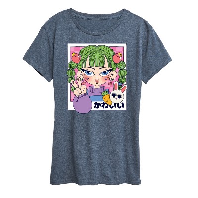 Women's - Instant Message - Cute Anime Girl Short Sleeve Graphic T-Shirt