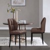 Bekrvio Mid Century Modern Dining Chairs, Upholstered Leather Armless Chairs with Checkered Pattern Back, for Kitchen & Dining Room - 3 of 4