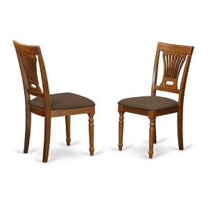East West Furniture, Plainville Chair with Cushion Seat - Saddle Brown Finish - 1 of 2