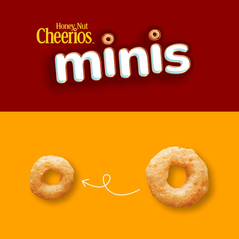 Honey Nut Cheerios Minis Family Size Cereal - 18.8oz, 3 of 9